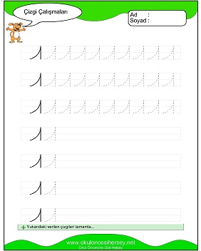 okul öncesi çizgi çalışma sayfaları